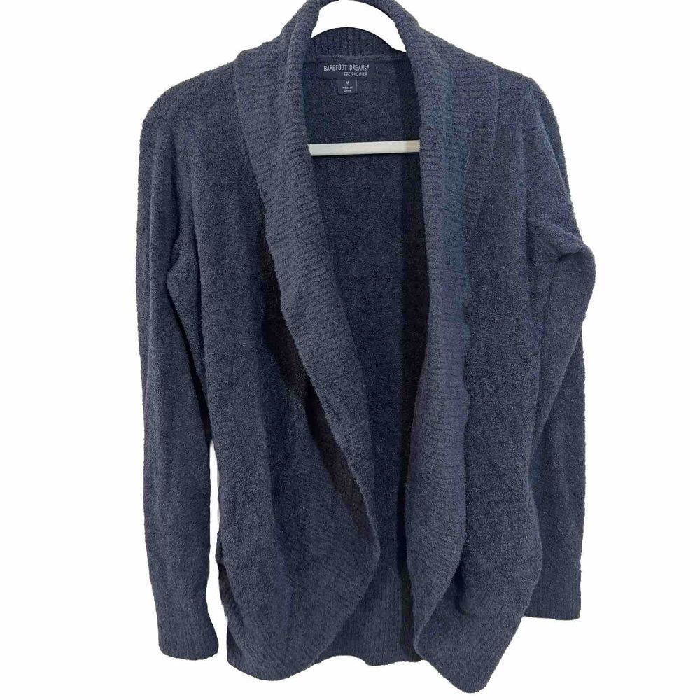 Barefoot Dreams CozyChic Lite Circle Cardigan Sweater M‎ Pacific Blue Heather